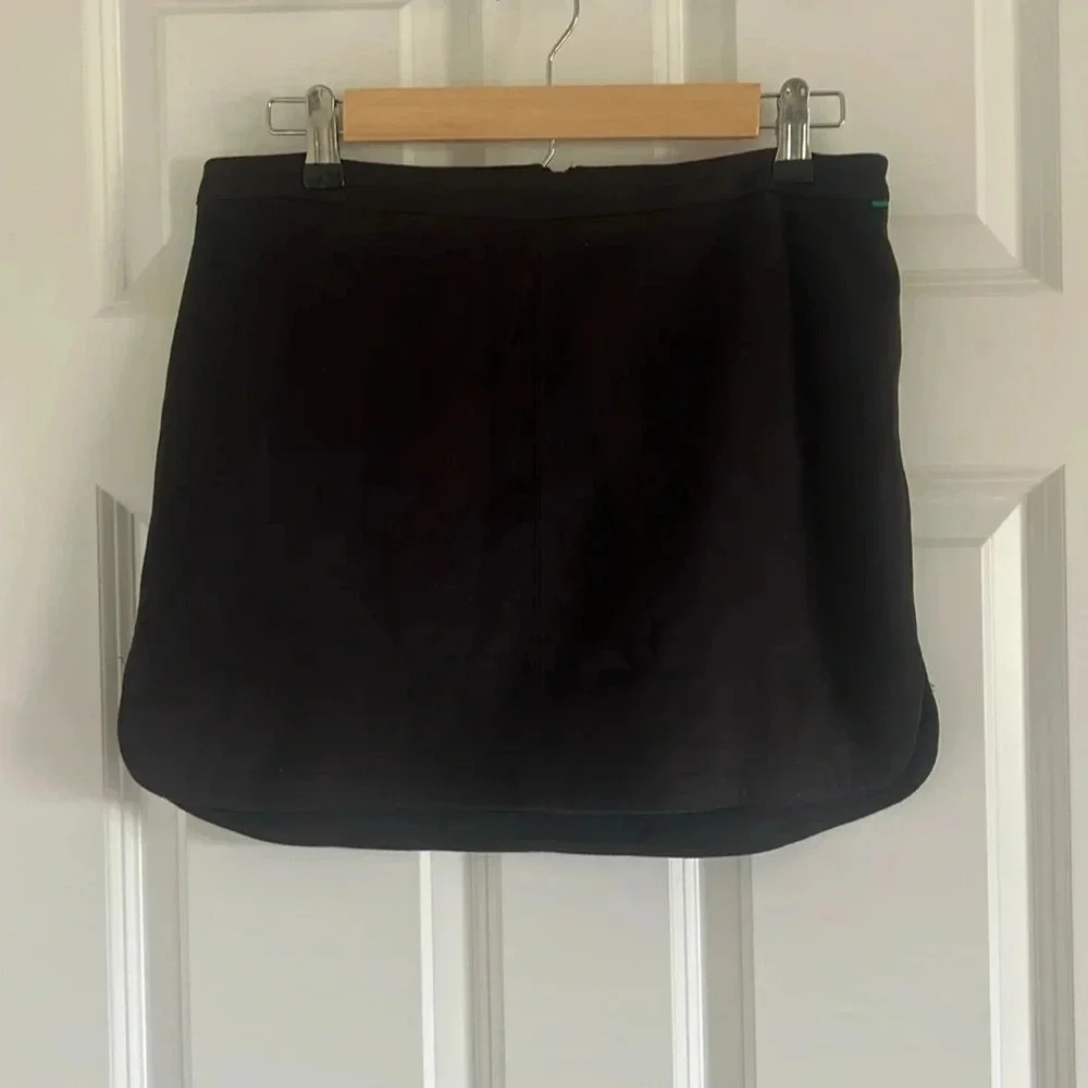 Revolve David Lerner Black Faux Suede Mini Skirt M